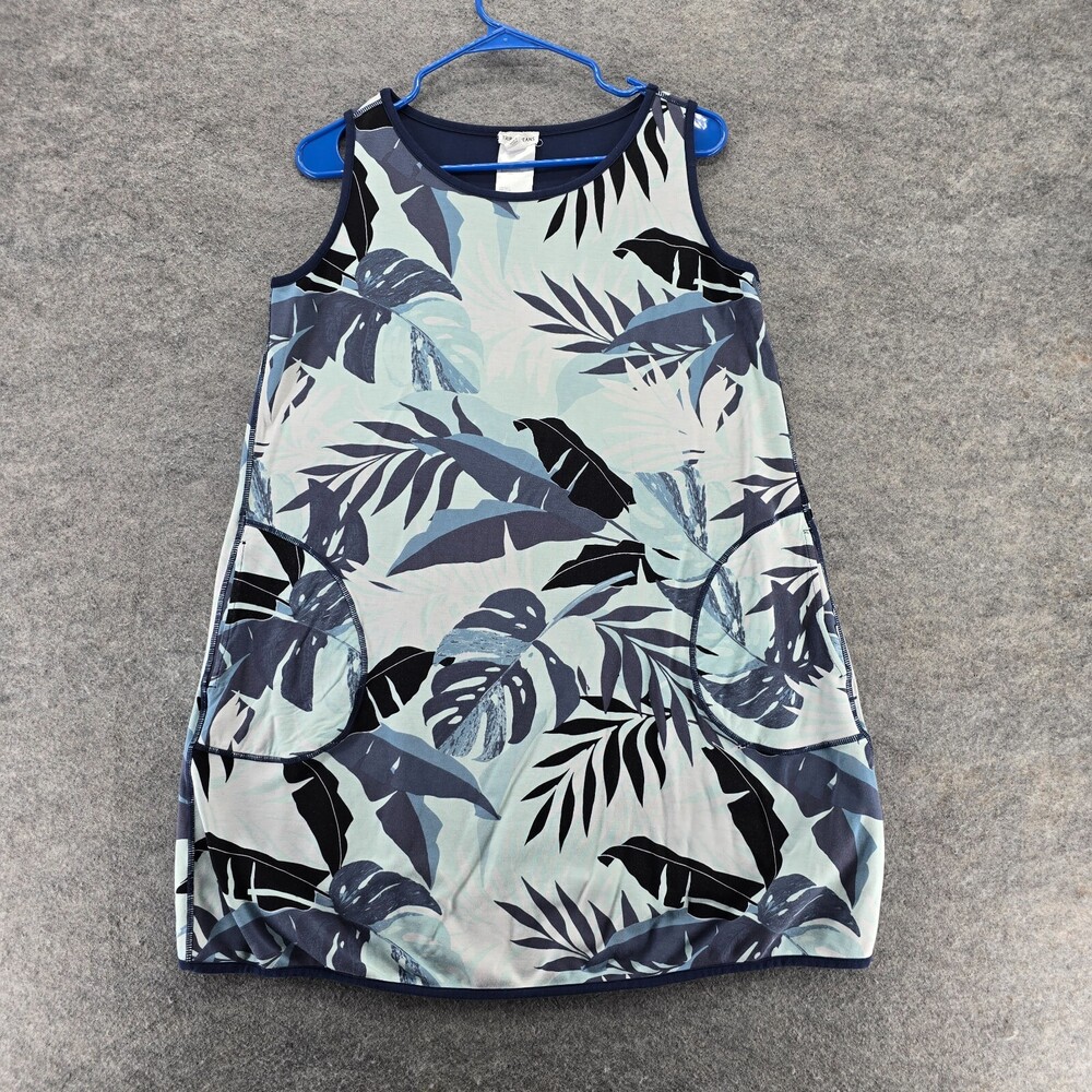 Tribal Jeans Dress Womens Petite Large Blue Floral Sleeveless